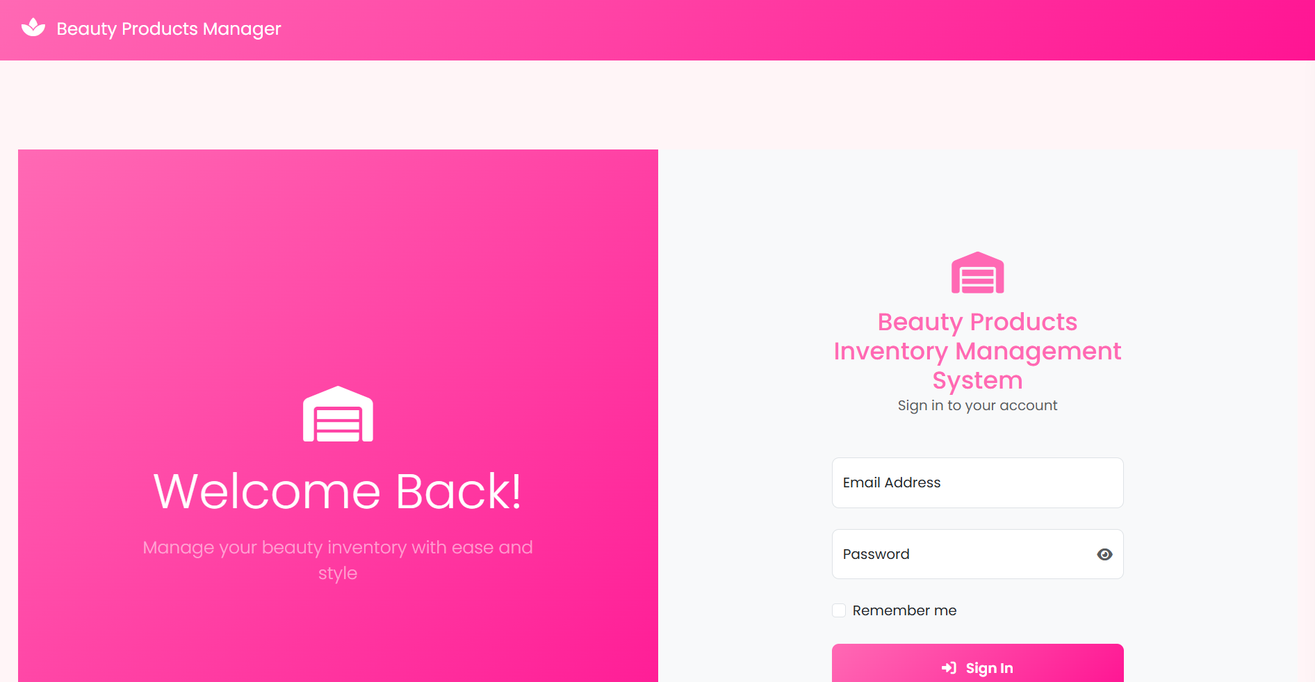 Beauty Products Inventory Management System
